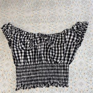 checkered crop top